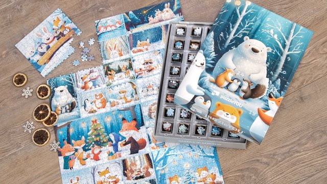Puzzle - calendario dell'Avvento e con un' immagine della nostra collezione di puzzle
