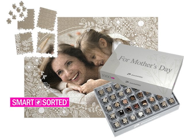 SMART SORTED® - Il puzzle a sorpresa per la festa della mamma - Scatole Bianco come la neve