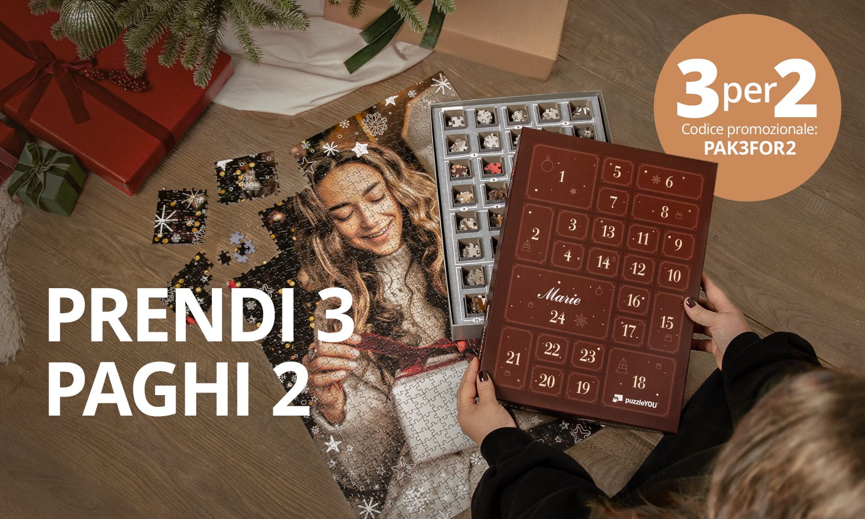 3 puzzle-calendari dell´Avvento al prezzo di 2